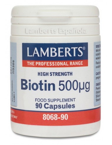 Biotina 500 µg · Lamberts · 90 caps