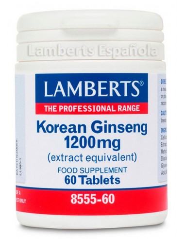 Ginseng Coreano 1200 mg · Lamberts · 60 comprimidos
