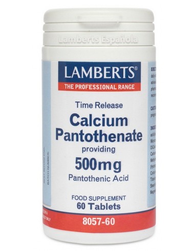 Pantotenato de Calcio 500 mg · Lamberts · 60 comprimidos