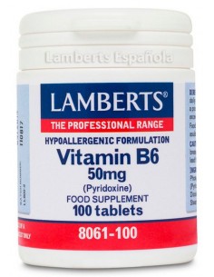 Vitamina B6 50 mg · Lamberts · 100 comprimidos