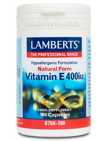 Vitamina E 400 iu · Lamberts · 180 Caps