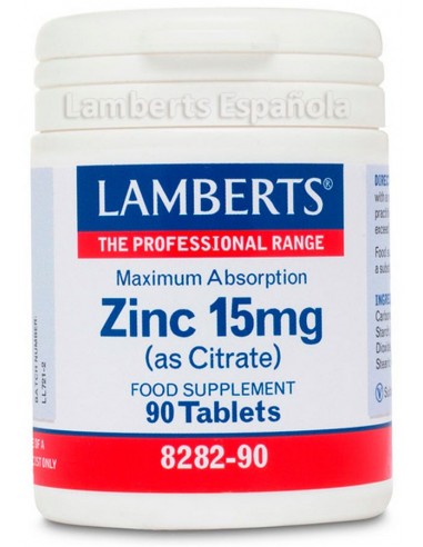 Zinc 15 mg · Lamberts · 90 comprimidos