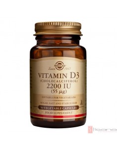 Vitamina D3 (Colecalciferol) 2200 IU (55?g) · Solgar · 50 capsulas